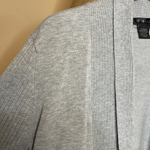 89 TH & Madison Open Grey Cardigan Size Large - Picture 7 of 11